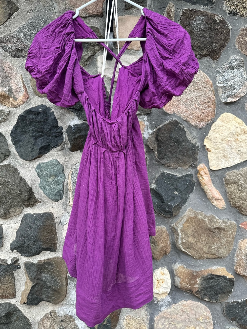 Free People Marina Cotton Purple Mini Dress